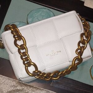 Monica Bini White Leather PUFF Bag